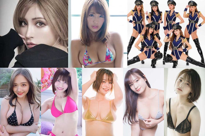(上段左から)ゆんころ、橋本梨菜、 CYBERJAPAN(下段左から)水咲優美、ゆでたまご、和地つかさ、清瀬汐希、片岡沙耶 (提供写真)