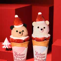 Merry Bear クリームチーズとベリーのクレープ、Merry Bearアールグレイと洋梨のクレープ各¥1,480(提供写真)