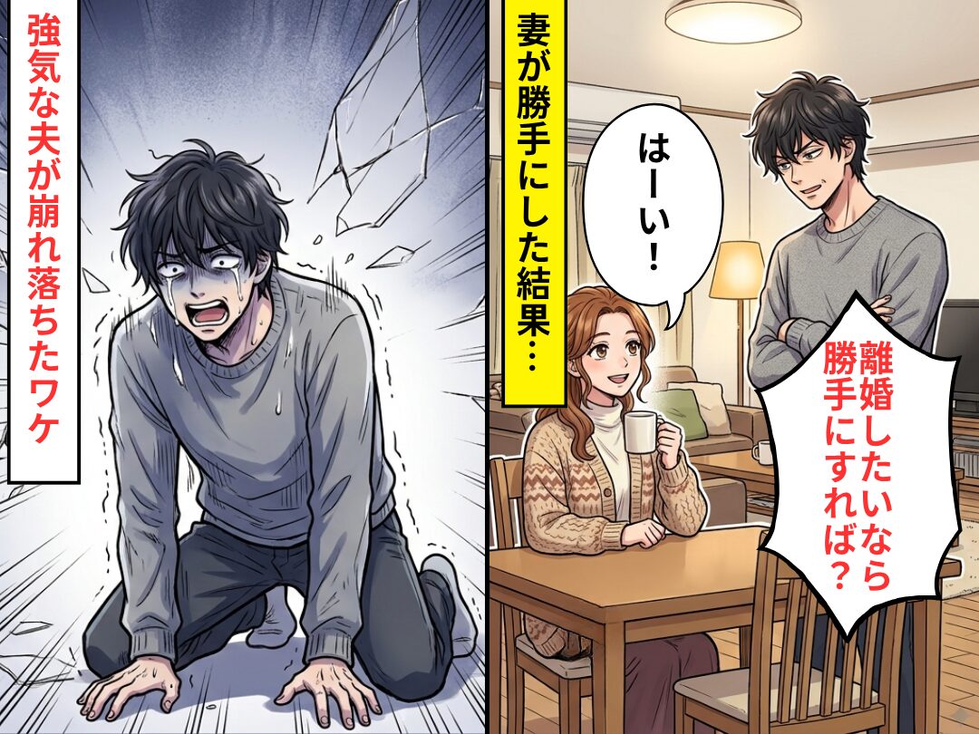 浮気夫「離婚したいなら勝手にすれば？」妻「はーい！」⇒妻が“勝手にした”結果…強気な夫が崩れ落ちた話。