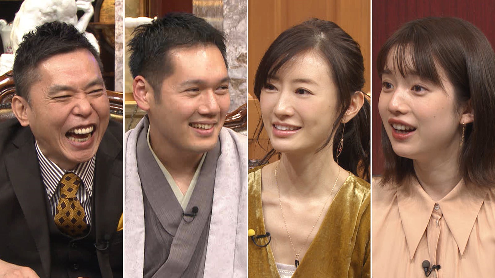 （左から）太田光、神田松之丞、松本まりか、弘中綾香アナウンサー（C）テレビ朝日