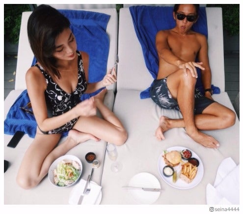 テラハ島袋聖南&伊東大輝カップル、水着でツーショット「ほんとにラブラブ！」「絵になる」