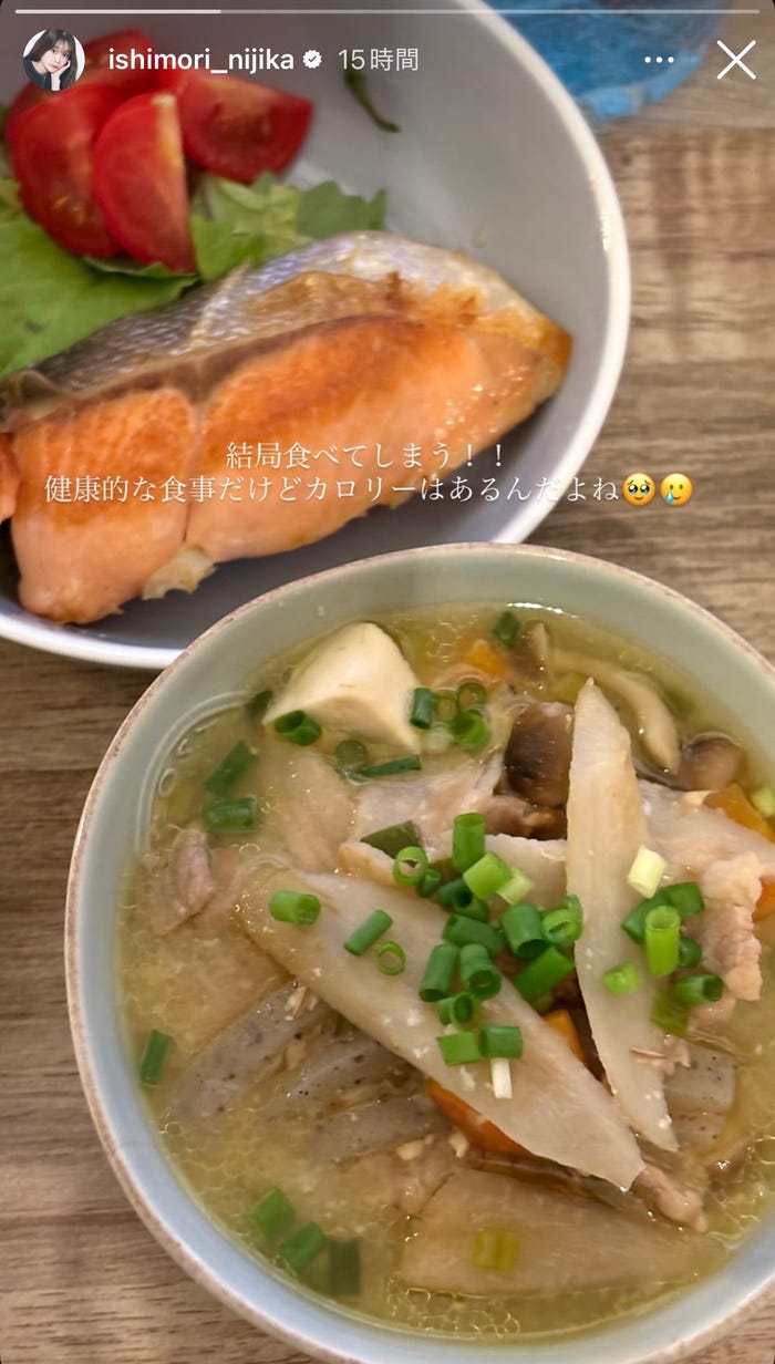 石森虹花Instagramストーリーズより