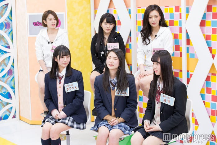 (前列左から)まりりん、はづぷん、あや(後列左から)田森美咲、天木じゅん、平塚千瑛 (C)モデルプレス