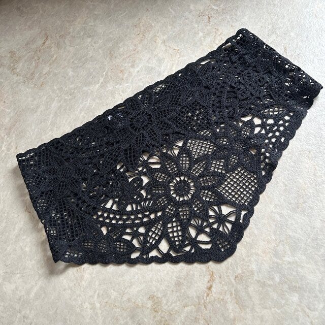 GU　クロシェスカーフ　BLACK