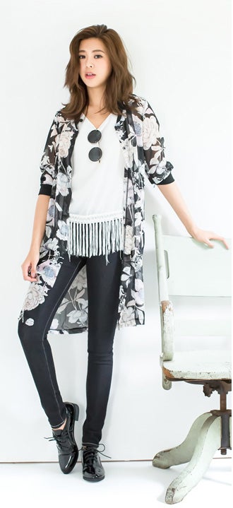 ジョーゼットロングブルゾン　1,798円(税込)「Re:EDIT by GALSTAR」／画像提供：Re:EDIT by GALSTAR