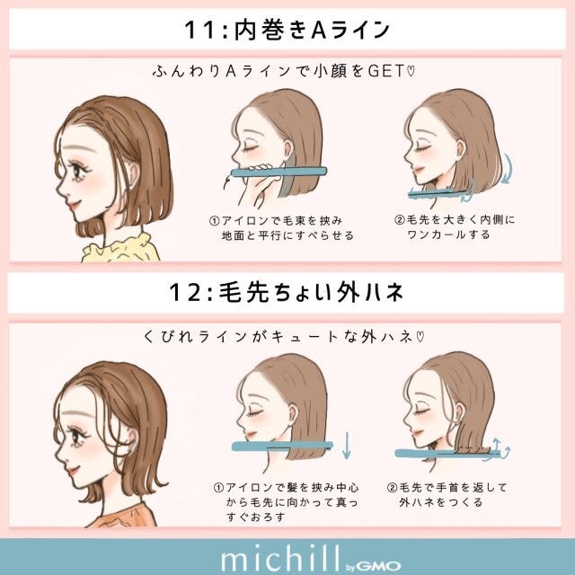 内巻きAライン　毛先ちょい外ハネ