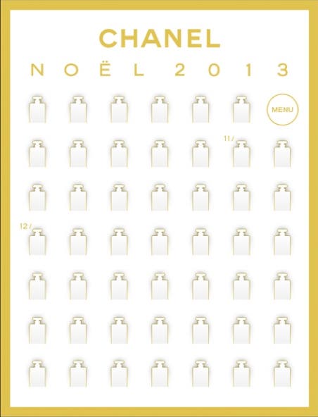 「シャネルN°5」のボトルモチーフが可愛いアドベントカレンダー