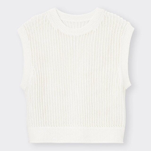 GU　着こなしパターン　6種　たむ　イラスト　メッシュセーター