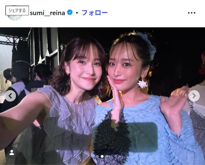 (左から)鷲見玲奈、近藤千尋/鷲見玲奈Instagramより