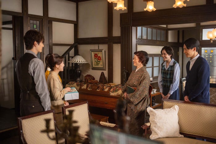 岡田将生、伊藤沙莉、余貴美子、尾碕真花、井上祐貴「虎に翼」第97話(C)NHK