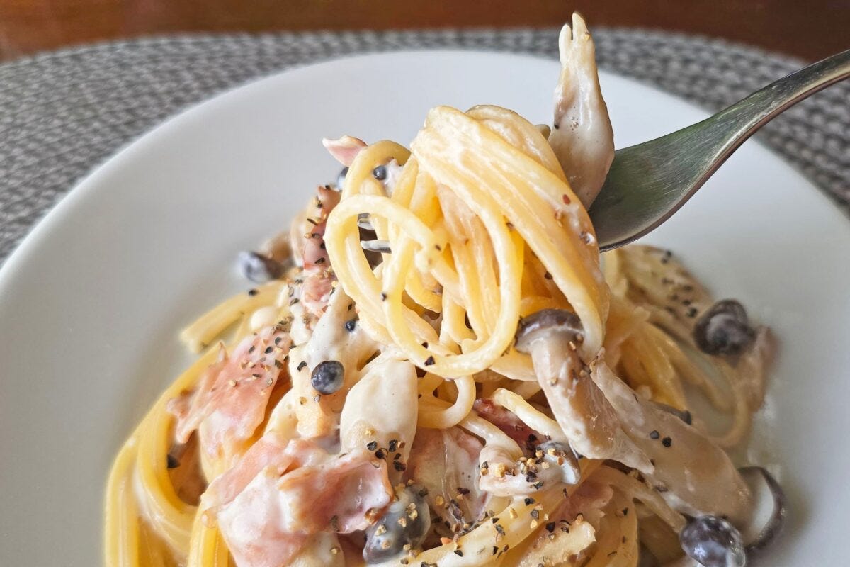 キノコ香るクリームパスタ・実食