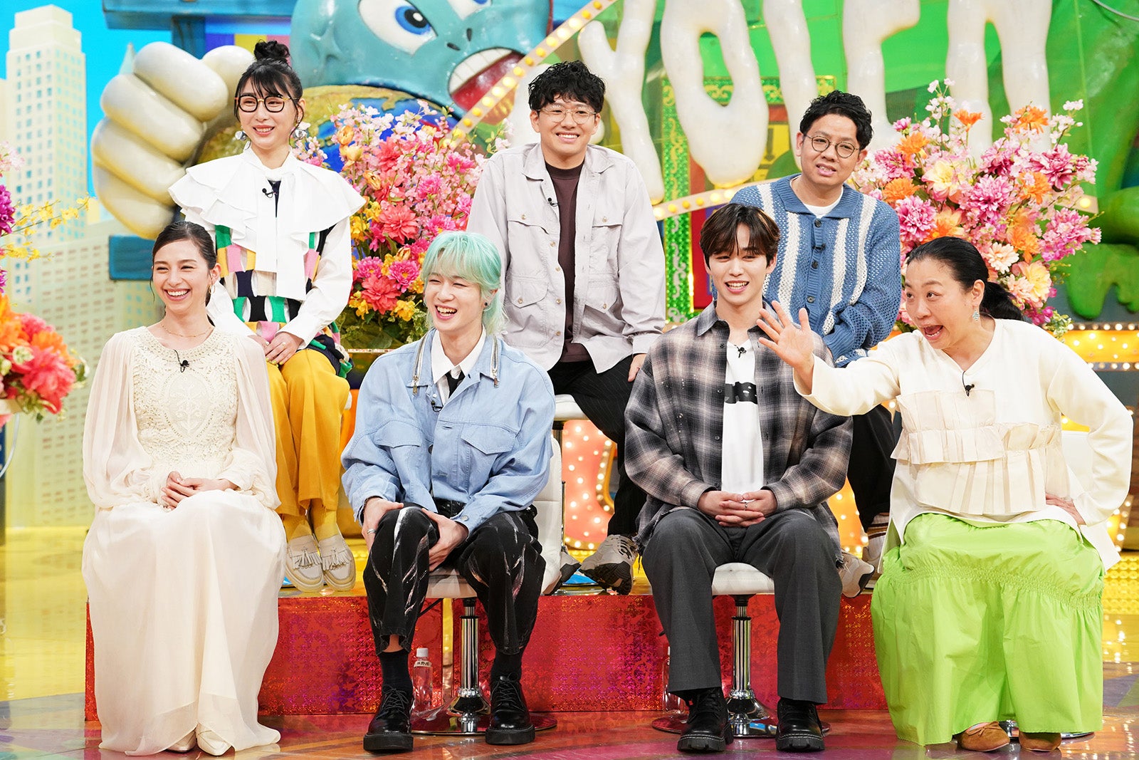 （上段左から時計回りに）ハシヤスメ・アツコ、亜生、昴生、いとうあさこ、後藤威尊、佐野雄大、中条あやみ（C）日本テレビ