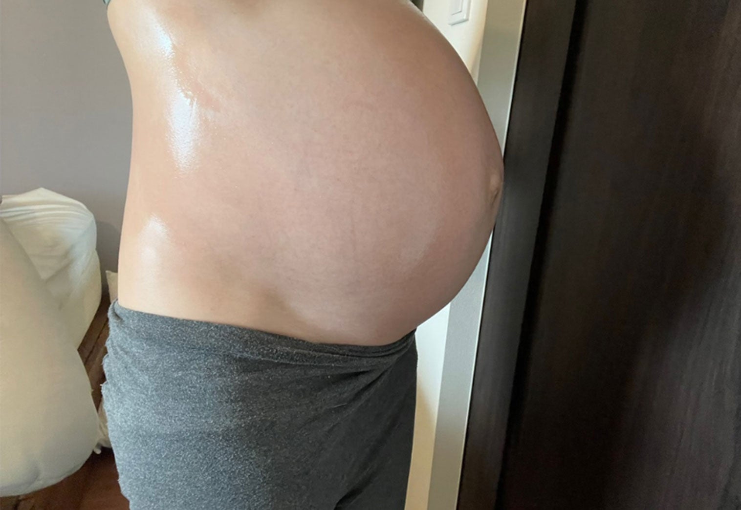 産前のお腹の写真／桃公式ブログより