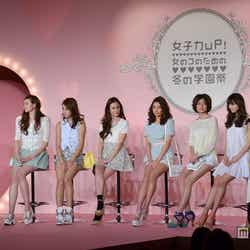 「オシャレを極める!ルミネファッション講座」(左から:本間智恵アナウンサー、ニコル、滝沢カレン、オードリー亜谷香、ラブリ、寺本愛美、大川藍)