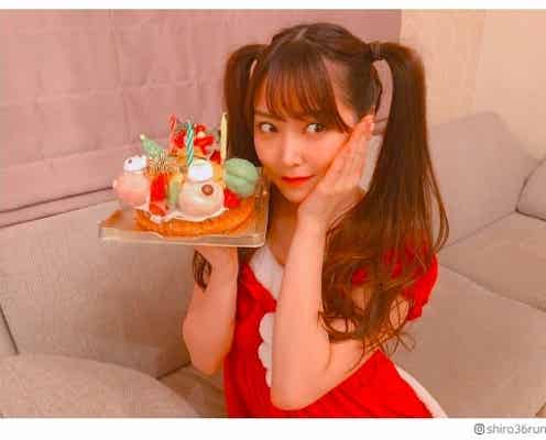 NMB48白間美瑠、ツインテールのサンタコスに「可愛すぎ」「最強」と絶賛の声 自宅でクリスマスパーティー