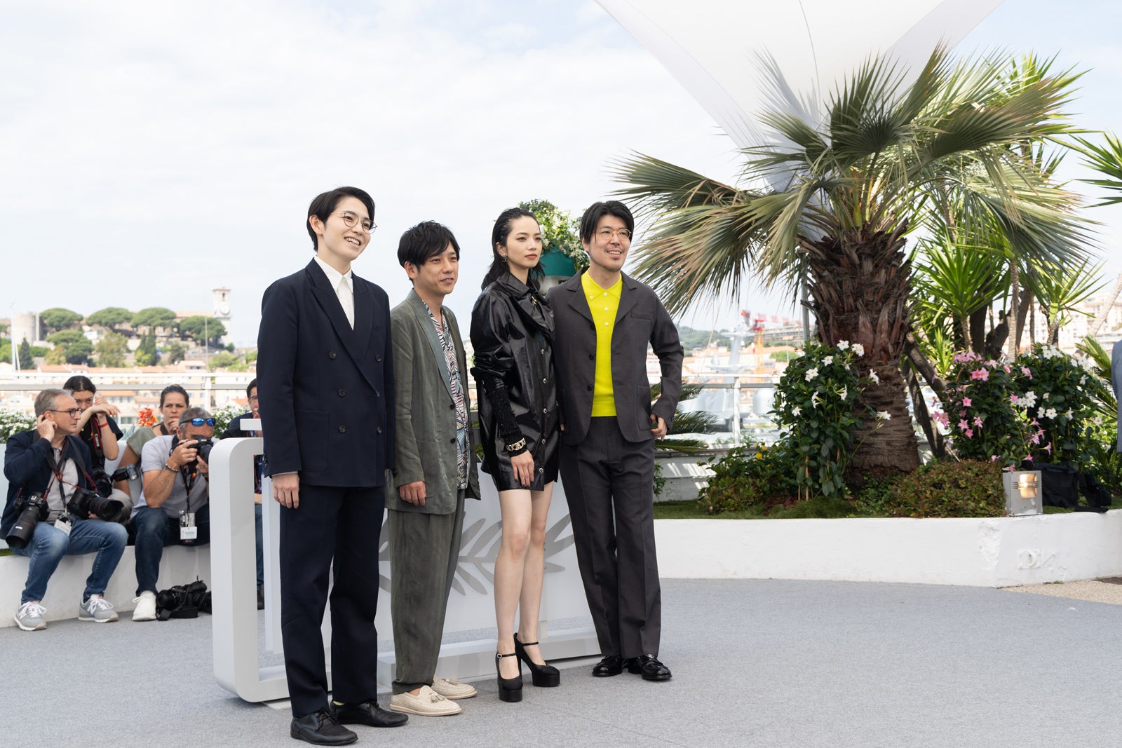 平瀬謙太朗氏、二宮和也、小松菜奈、川村元気監督「８番出口」フォトコールの様子（C）Kazuko Wakayama