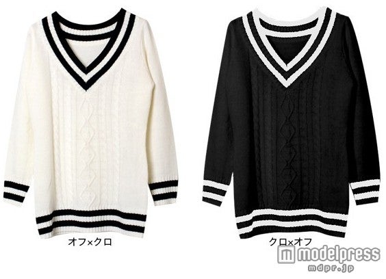 Vネックチルデンニット　画像提供：「lovca」2,990円（税込）