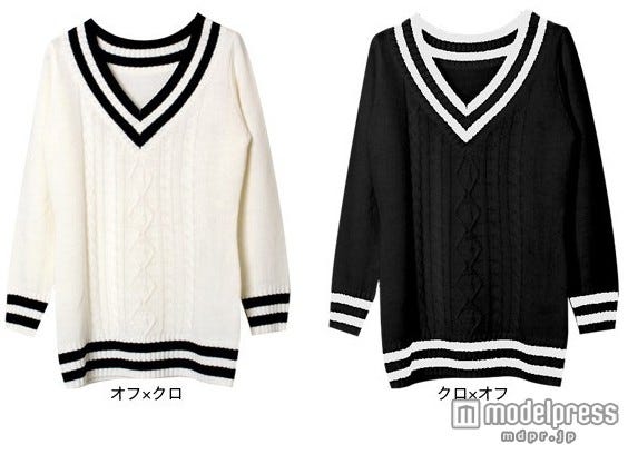 Vネックチルデンニット 画像提供:「lovca」2,990円(税込)