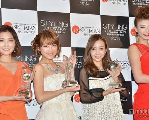板野友美、鈴木奈々らがドレスで美脚披露 「ベストスタイリングアワード2014」表彰式
