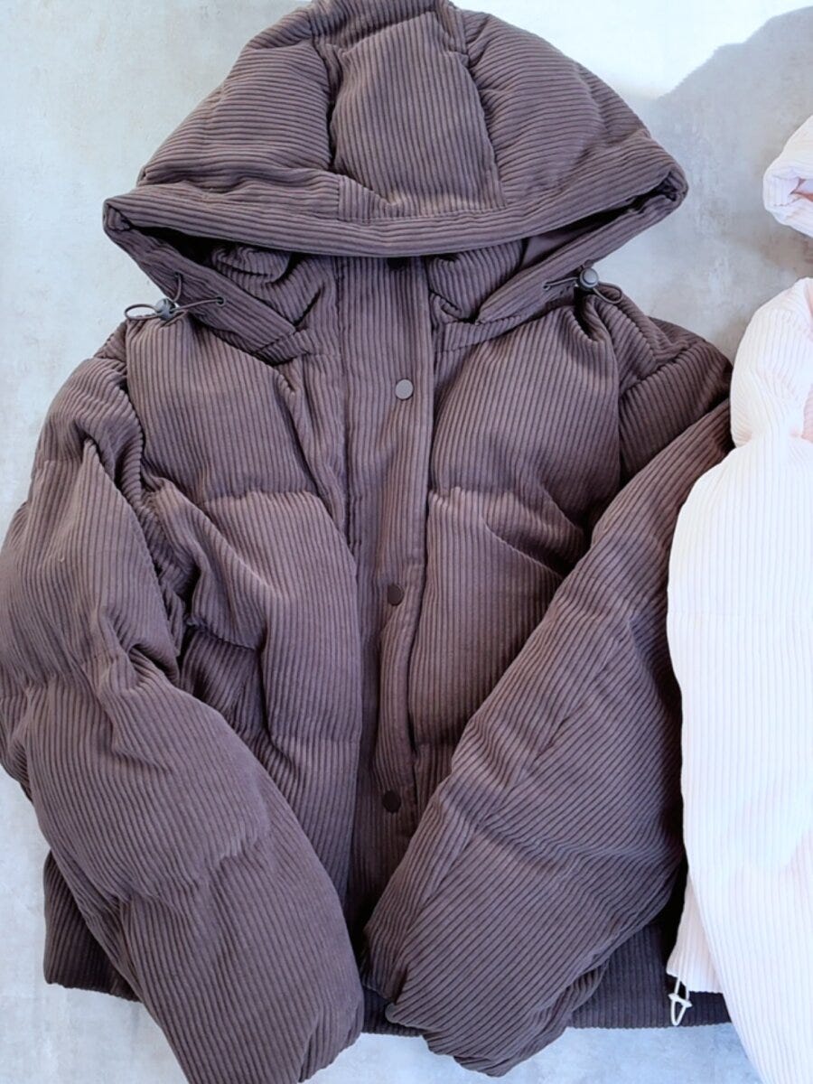 GUウォームパデッドコーデュロイブルゾン　2024モデル　ボタン部分