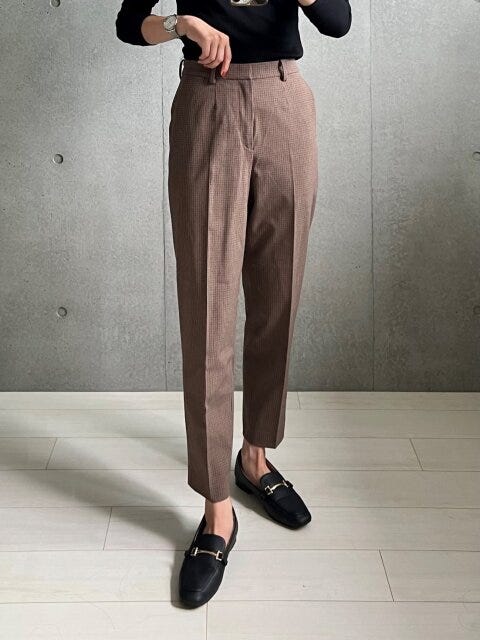 ユニクロ　チェック　セットアップ　パンツ