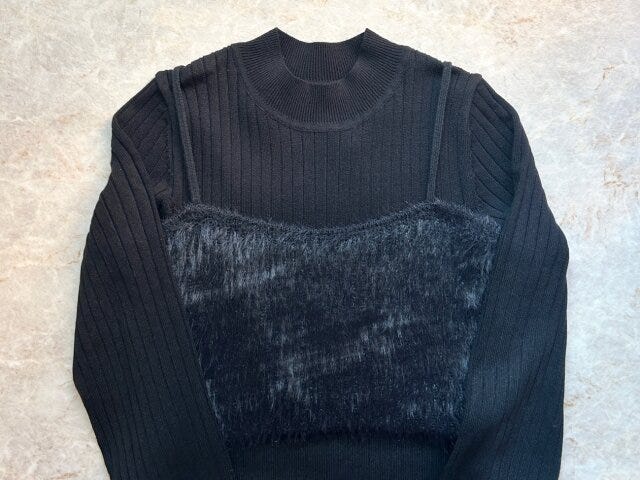 GU2ピースビスチェセットワンピース GU2ピースビスチェセットワンピースのブラック