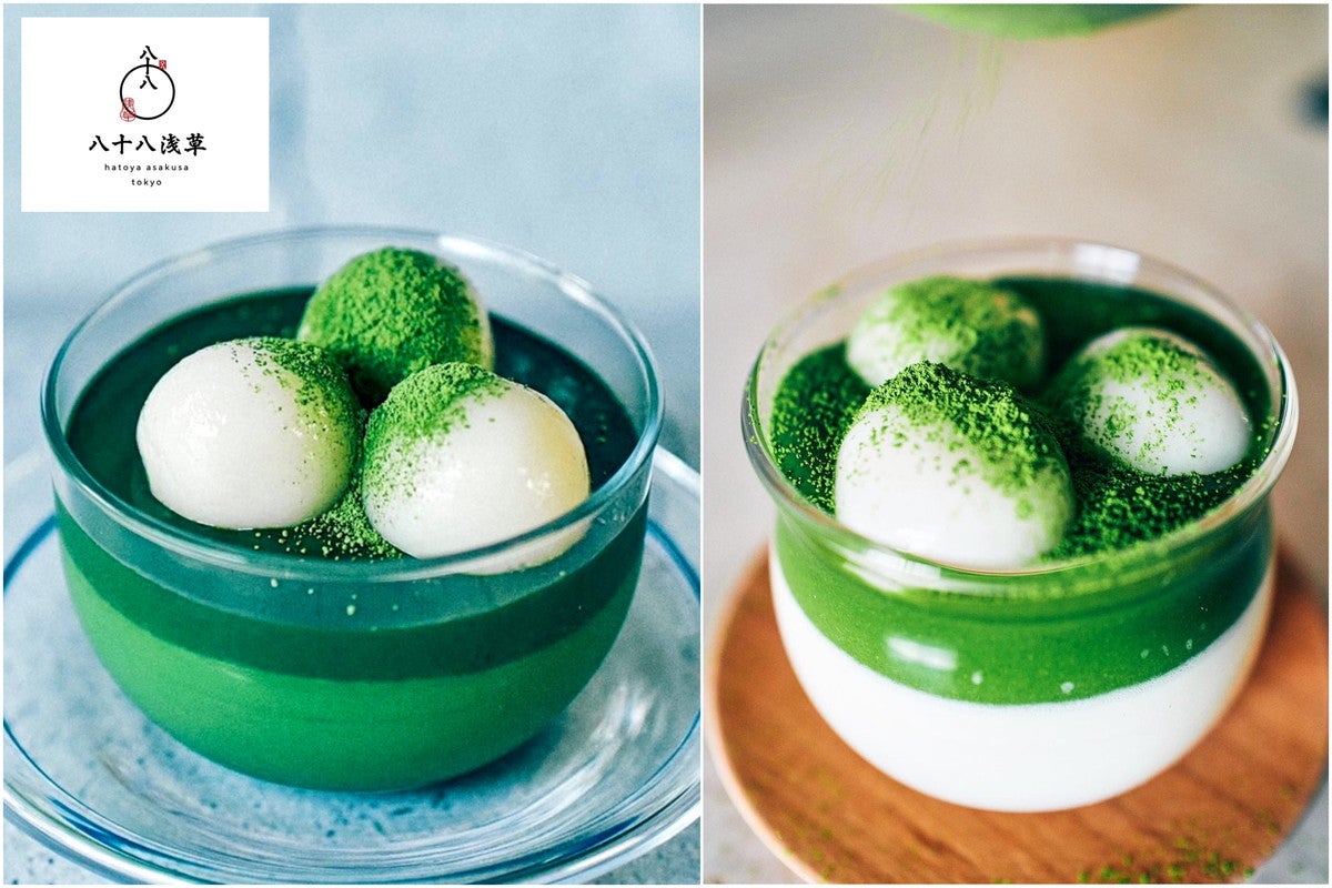 左：「浅草プリン」右：「八十八プリン」／画像提供：room