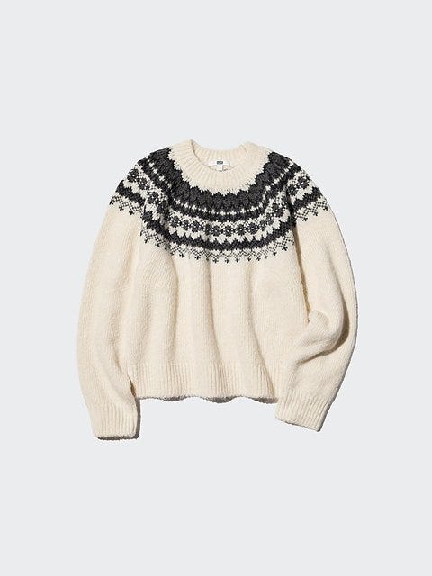 ユニクロのフラッフィクルーネックセーター