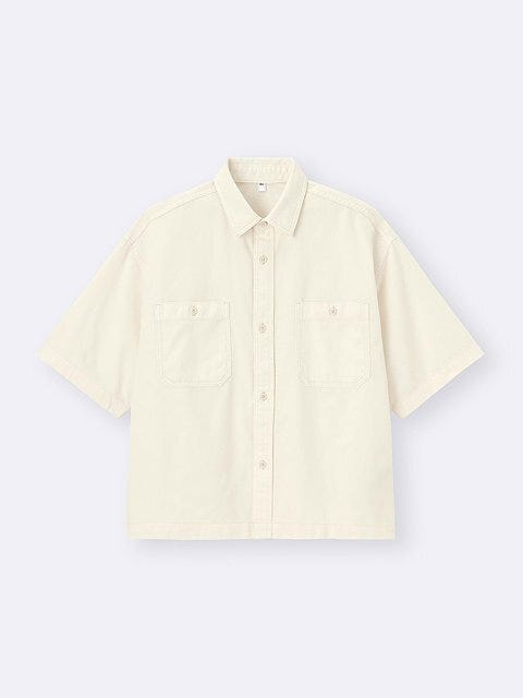 GU デニムボクシーワークシャツ GUのデニムボクシーワークシャツ