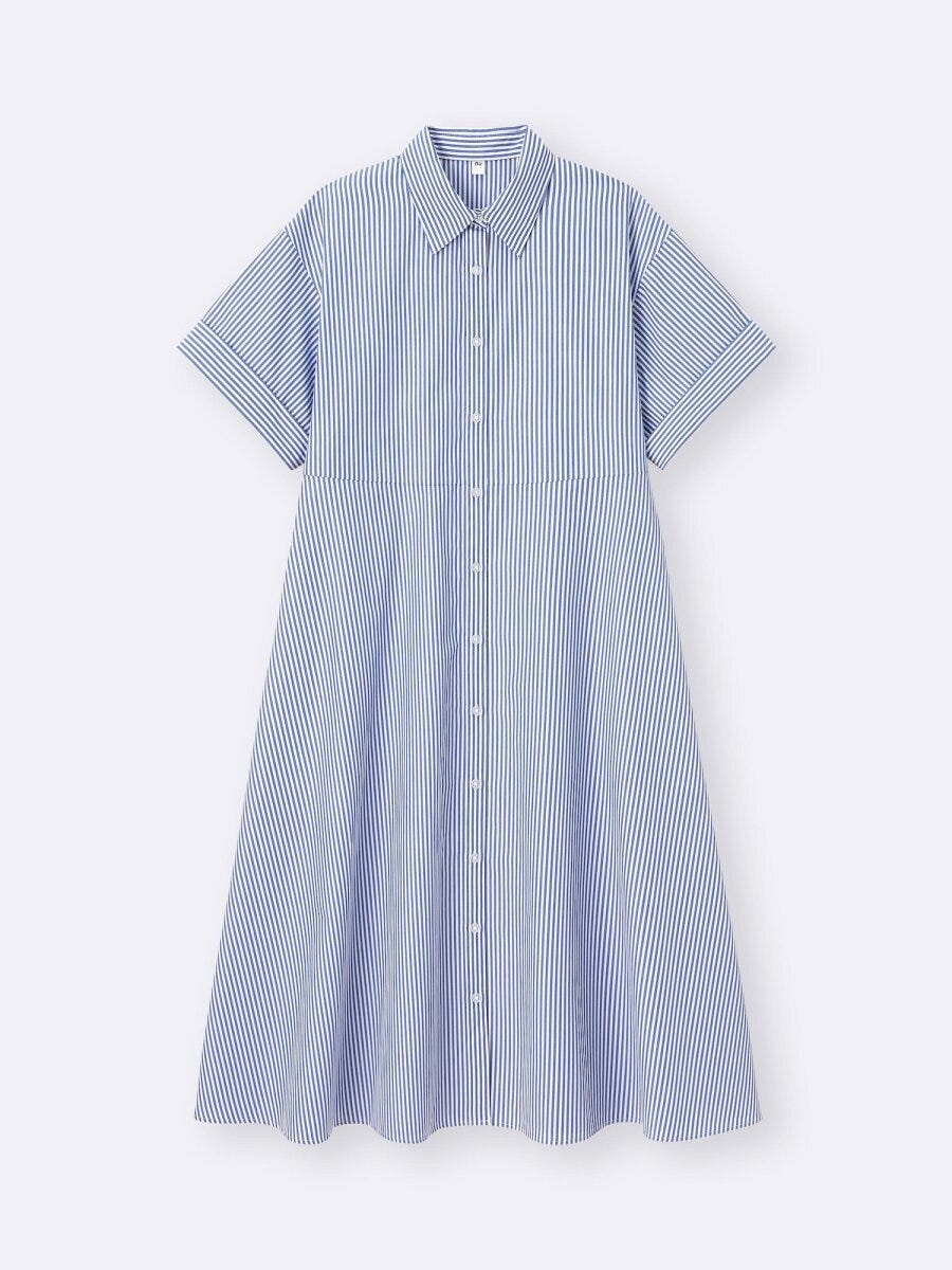 2026gu春夏大人女性おすすめフレアシャツワンピース