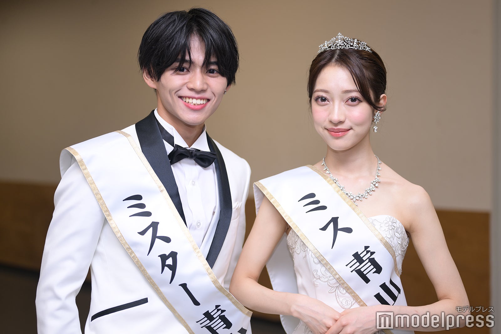 「ミスター青山コンテスト2023」グランプリを受賞した吉川来希さん、「ミス青山コンテスト2023」グランプリを受賞した大平ひかるさん（C）モデルプレス