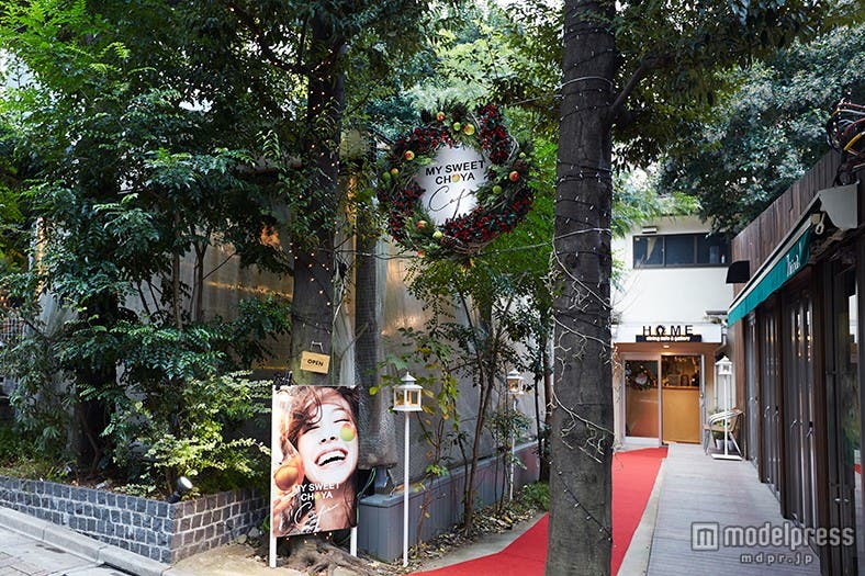 緑に囲まれた「MY SWEET CHOYA cafe」外観