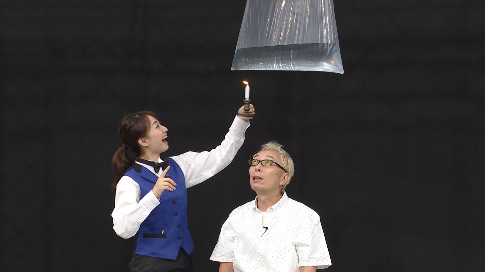 杉原凜アナ、所ジョージ（C）日本テレビ