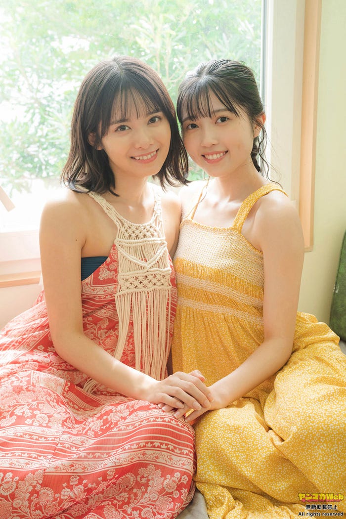 (左から)山崎夢羽、西田汐里(C)カノウリョウマ/ヤンマガWeb