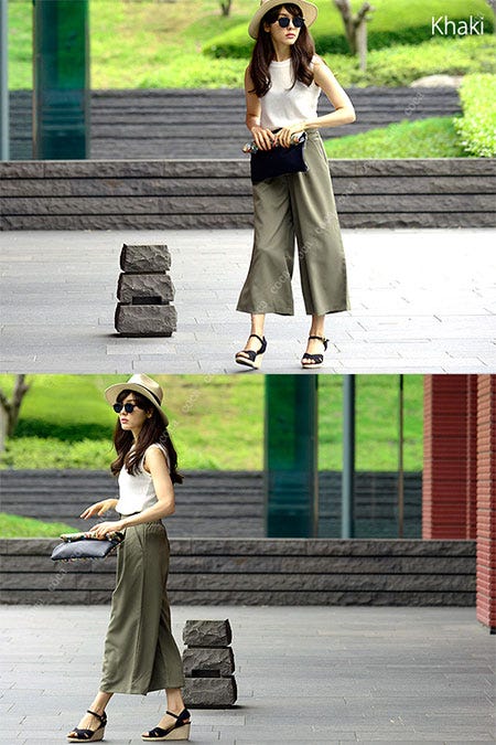 柔らか素材の大人ガウチョ「coca」3,490円(税込)