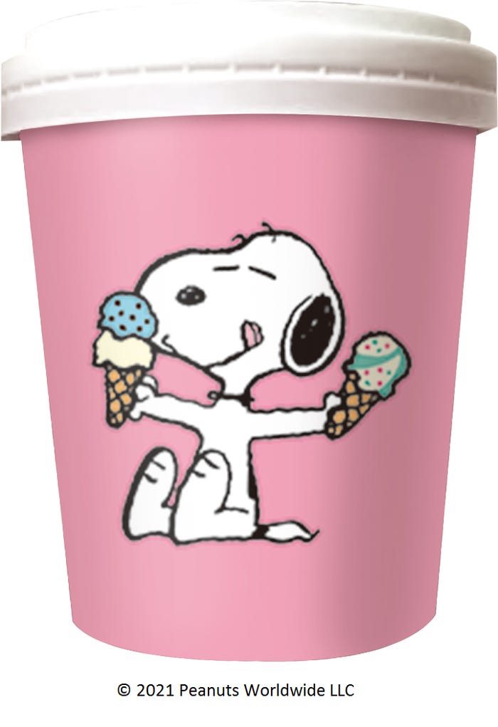 スヌーピー パイントカップ(C)2021 Peanuts