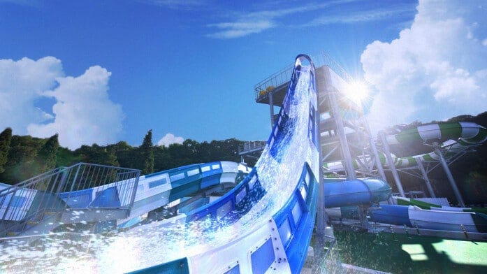 水のジェットコースターといわれる「グレートブラスター」はスリル満点。【制限】身長115cm以上＆体重50kg以上（2人乗りは合計体重200kg未満）