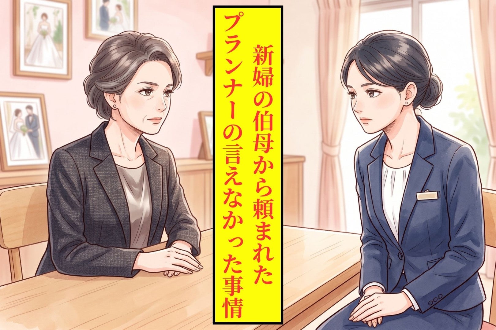 「ここを空けておいてもらえませんか」新婦の伯母に頼まれた私→「修正をお願いします」と言う新婦に、理由を言えなかった