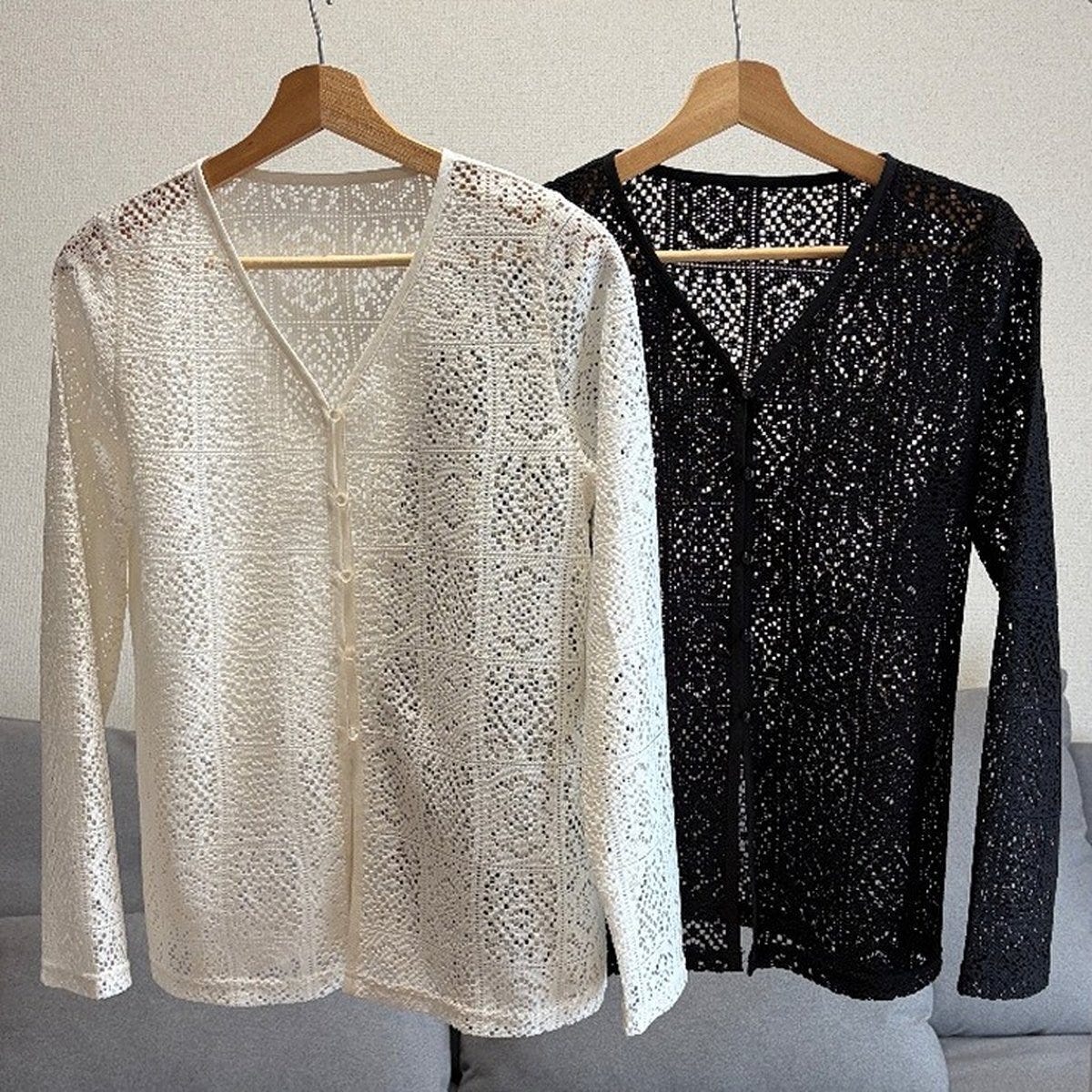 しまむら クロシェ風レースカーディガン(akaru) しまむらのクロシェ風レースカーディガン(akaru)