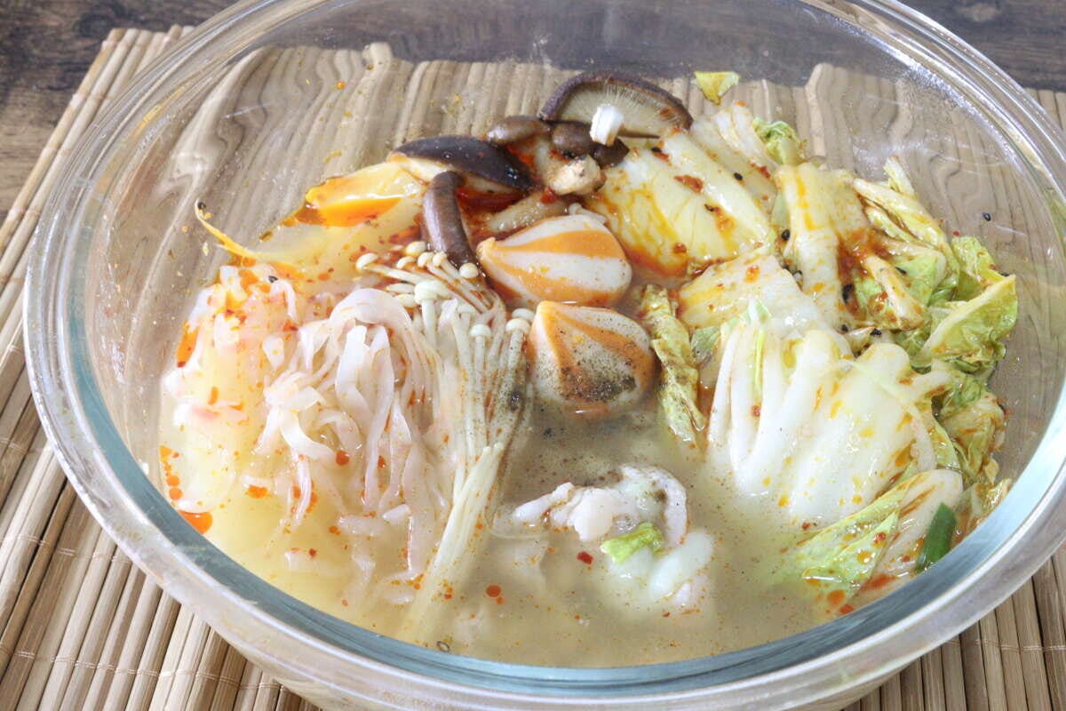 耐熱ガラスボウル（23.6cm、2.4L）　マーラータン風鍋完成