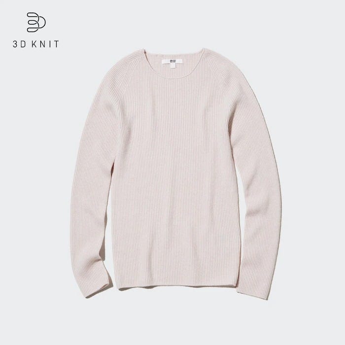 ユニクロ　uniqlo　レディース　おすすめ　オススメ　コスパ　2023　冬　リブニット　ニット　セーター　3dカシミヤリブクルーネックセーター　クルーネック　カシミヤ
