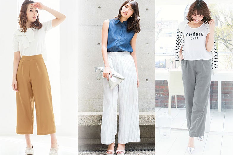 女っぽさが際立つ！「ワイドパンツ」で大人のこなれ感演出