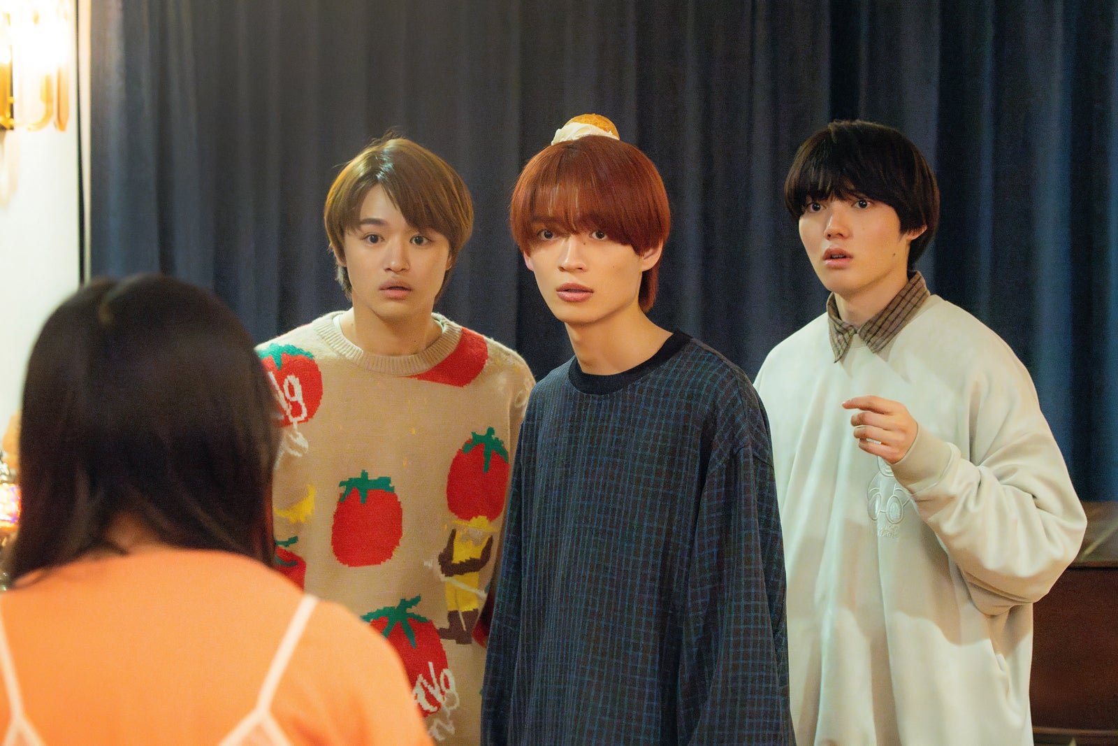 大倉空人、杢代和人、小泉光咲「熱愛プリンス」第1話（C）青月まどか／「熱愛プリンス」製作委員会・MBS