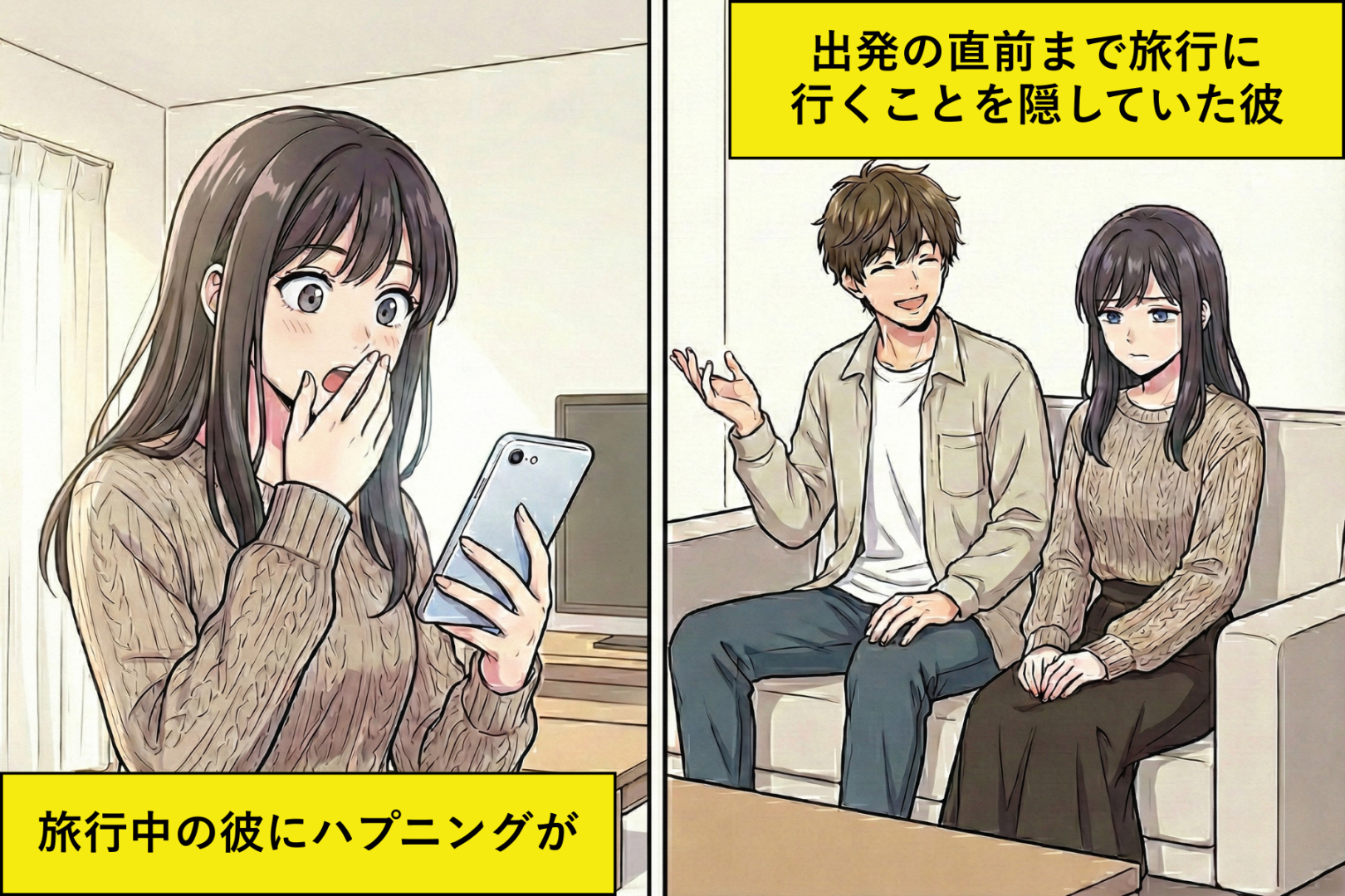 １週間の旅行を伝えなかった彼氏「友達も大事だから...」→旅行当日、彼に思わぬハプニングが起きた