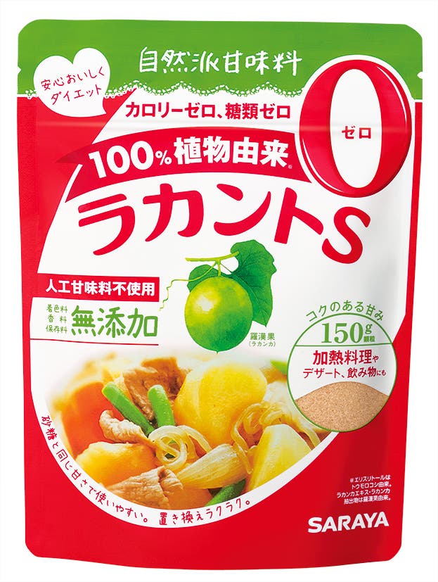 加熱調理におすすめの「ラカントS」顆粒 150g ¥570/サラヤ(画像提供:セブン&アイ出版)