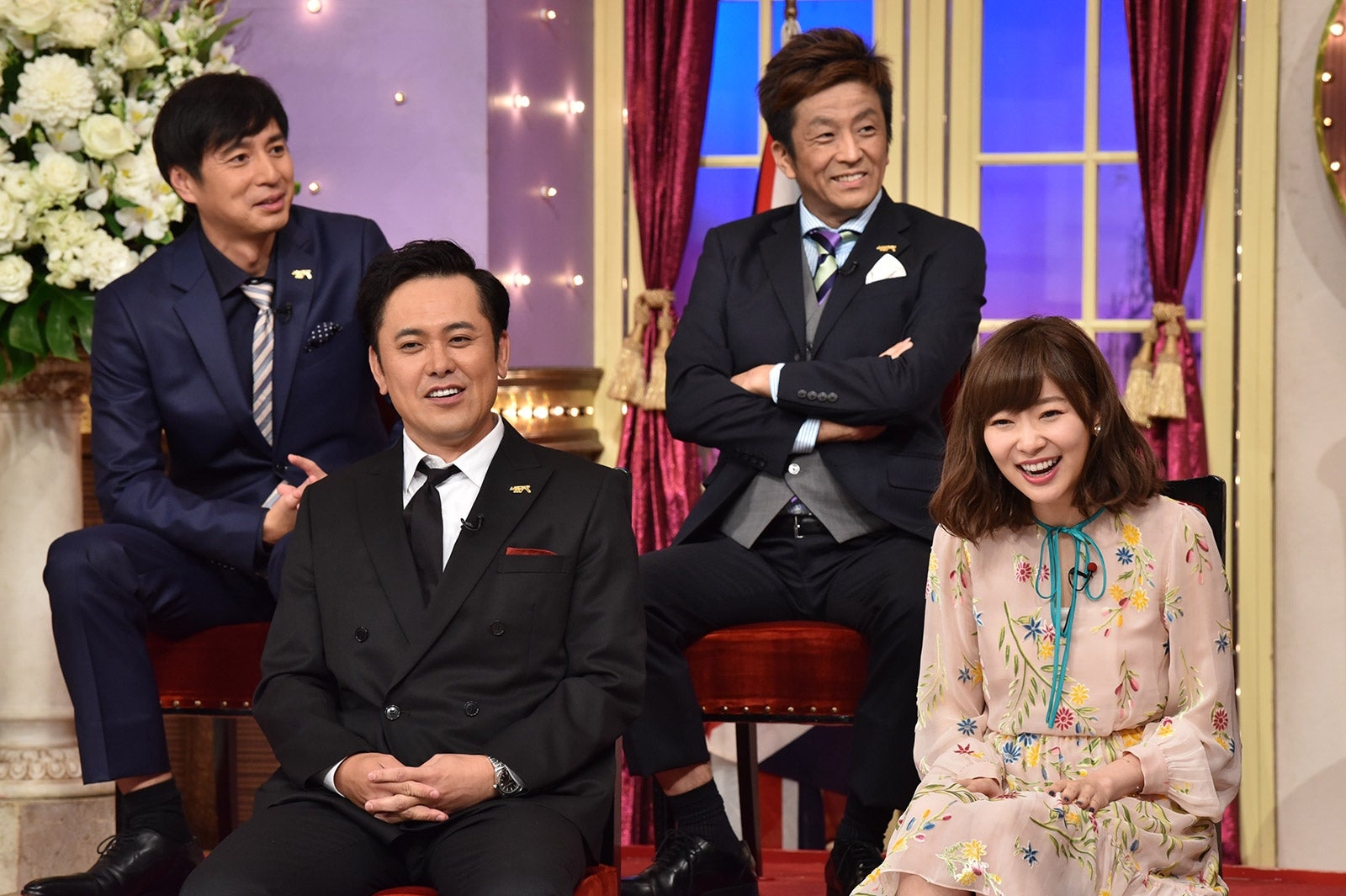 （下段左から）有田哲平、指原莉乃（上段左から）徳井義実、堀内健 （C）日本テレビ