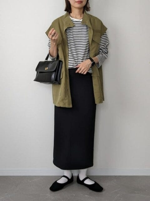 ミリタリーベスト　コーデ　夏　秋