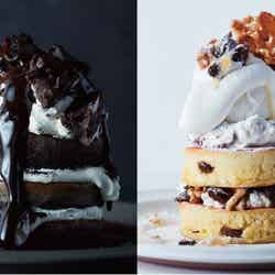 ブラックティラミスパンケーキ、ホワイトラムレーズンパンケーキ/画像提供:ベイクルーズ