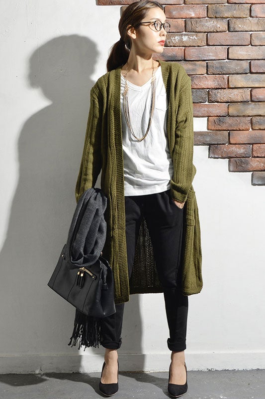 やわらかケーブルロングカーディガン「coca」3,490円（税込）／画像提供：coca