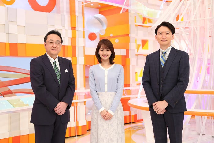三宅正治アナ、井上清華アナ、生田竜聖アナ(C)フジテレビ